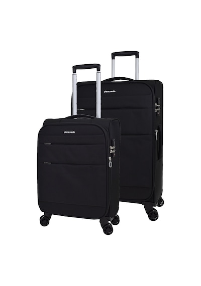 Pierre Cardin Ultra Light Hafif Lüx Kumaş 2'li Valiz Seti Orta Boy - Kabin Boy Siyah Pc4200 Siyah