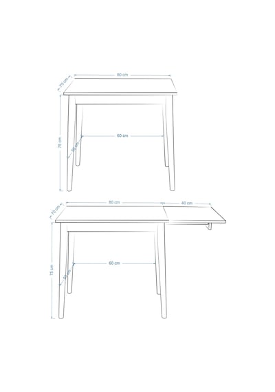 Vilinze Eames Sandalye Avanos Ahşap Mutfak Masası Takımı - 70x80 Cm Beyaz