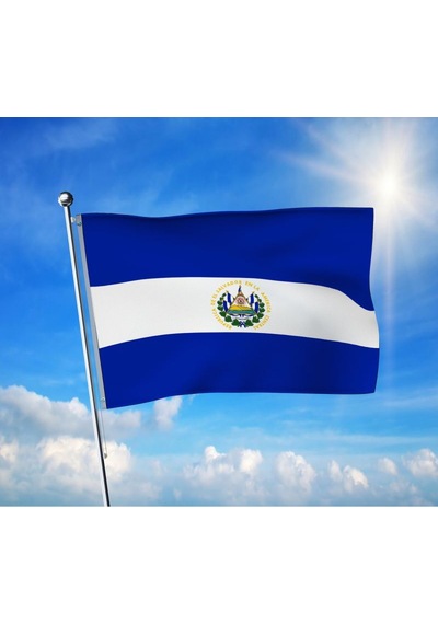 El Salvador Bayrağı Premium Raşel Kumaş 100x150 Cm Diğer