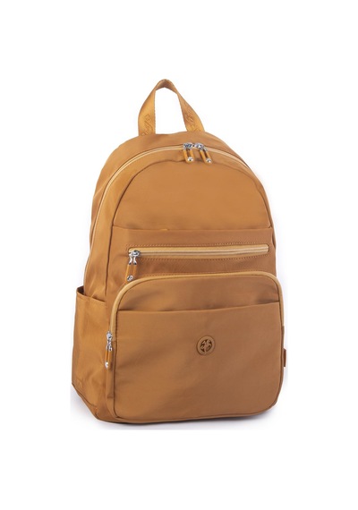 Nas Bag Unisex Büyük Boy Çok Gözlü Su Geçirmez Sırt Çantası Hardal