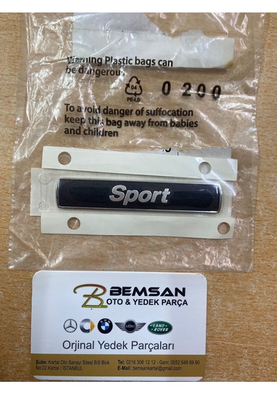 BMW F20 F30 F32 SPORT ÇAMURLUK YAZISI 51147327750.
