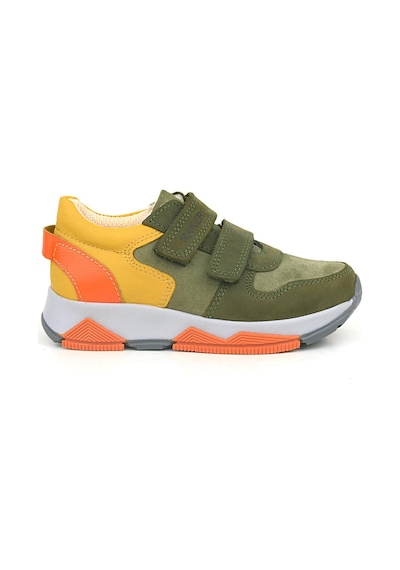 Rakerplus Hakiki Deri Haki Turuncu Sarı Çocuk Sneakers Spor Ayakkabı