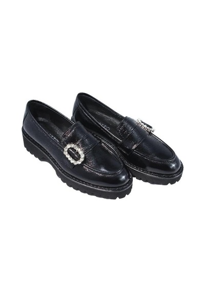 Poletto Hakiki Deri Sıyah Loafer Düz 780 23-2378 Siyah