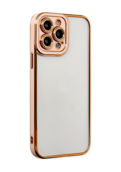 Cosmotex Newface Apple iPhone Uyumlu  13 Pro Kılıf Liva Lens Silikon - Rose