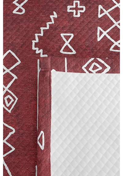 Bohem Etnik Bordo Tek Kişilik Pike Takımı - Geometrik Beyaz 160x220 Cm Kapitone Yazlık Yatak Örtüsü Kırsal Ufuk Demi