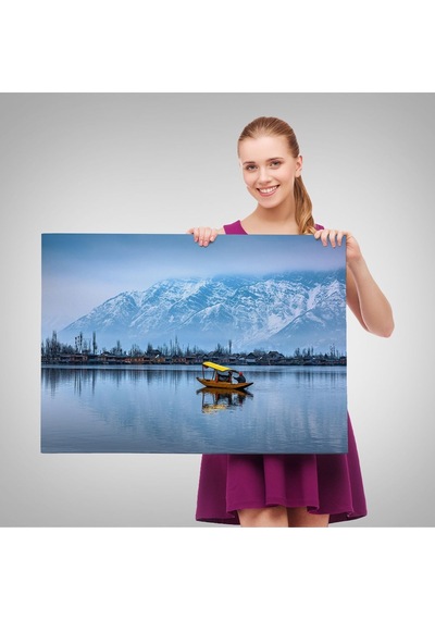 Es10 KY Özel Hindistan Srinagar Dal Gölü Kış Manzara Tablosu-1244 (50 x 70)