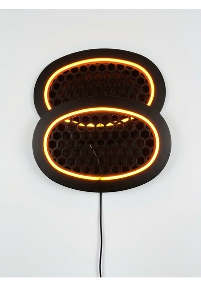 Oval Amber Neon Ledli Hoparlör Kapağı