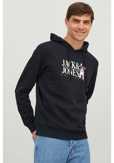 Jack & Jones Erkek Sweatshirt Siyah 12244219 Jorbeware Hood Fst 24kw21000122 W21002 Siyah