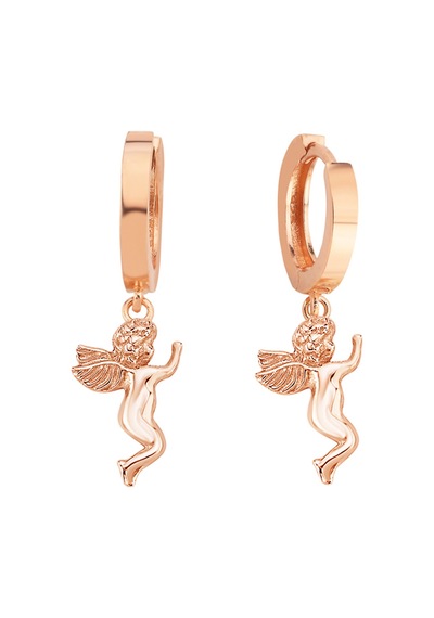 Rose Gümüş Bebek Melekli Halka Küpe G220kpm2r3 Altınsepeti Rose Gold