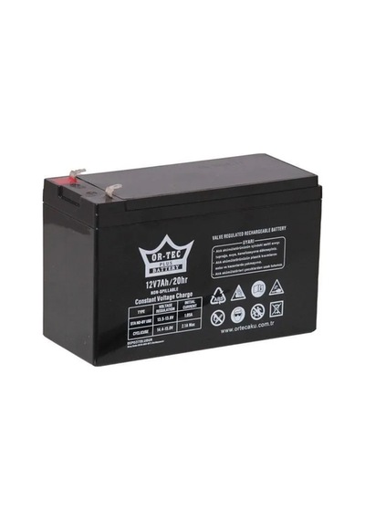 Black 12v 7ah Bakımsız Alarm Sistemi Aküsü