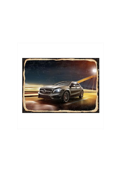 Bedeko Mercedes Araba Tasarım Ahşap Tablo 25 Cm X 35 Cm