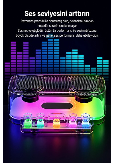 Jrl Z6 Rgb Işıklı Kablosuz Bluetooth Hoparlör - Mekanik Klavye Tuşlu, Speaker