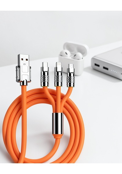 Android Ve Apple iOS Uyumlu 180 Derece Type-c Şarj Kablosu Yeni Nesil 0