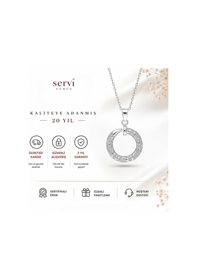 Servi 925 Ayar Gümüş Nail Shine Kolye-16