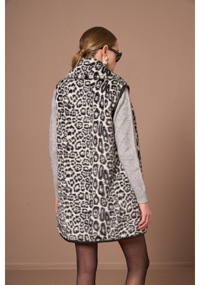 Ftz Women Kadın Leopar Yelek Siyah 31275 Siyah