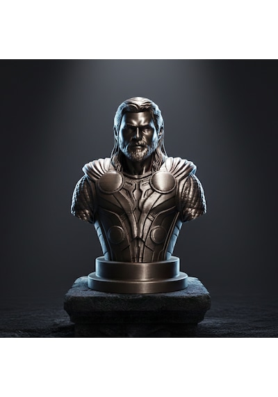 Avengers Thor Dekoratif Masaüstü Aksesuarı - Zırh Detaylı Koleksiyon Büstü 12 X 8,5 Cm