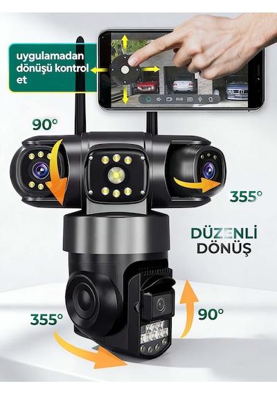 24 Saat Kablosuz 4g Sım + 9mp Kamera İki Yönlü Sesli Alarm Ip66 Su/toz Korumalı Güvenlik Sistemi