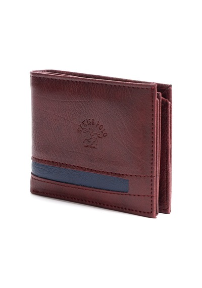 Newish Polo Erkek Suni Deri Minimal Cüzdan Ve Kartlık - New414 Bordo - Lacivert