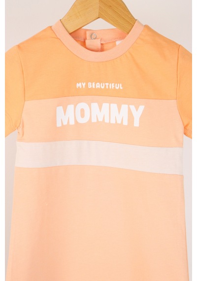 Harika Kids Kız Bebe&çocuk Penye Kumaş Mommy Baskılı Tulum 001