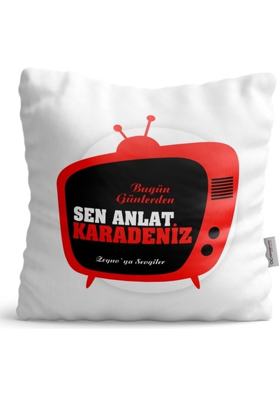 Kişiye Özel Sen Anlat Karadeniz Beyaz Saten Yastık