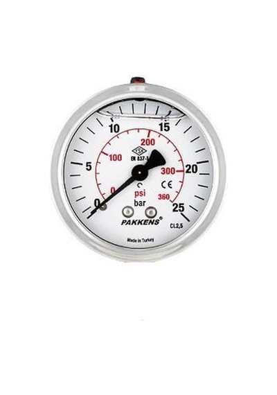 Pakkens 100x10 Gliserinli Arka Çıkışlı Manometre