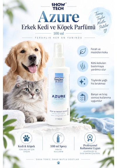 Showtech Azure Erkek Kedi Ve Köpek Parfümü 100 Ml
