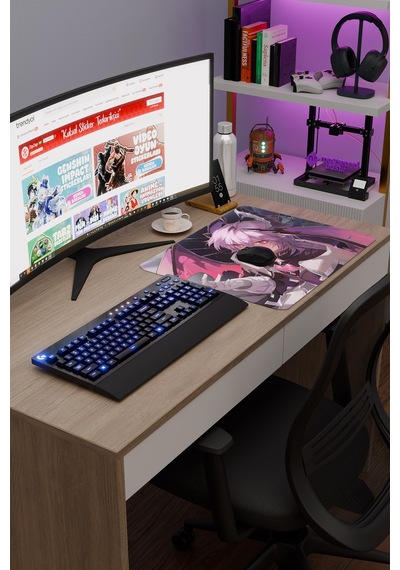 Durin Genshin Impact Anime Oyuncu V3 - 48x40 Xl Gaming Mouse Pad Fare Altlığı