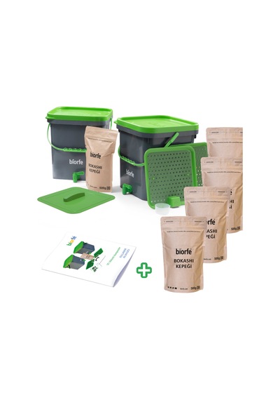 Biorfe Bokashi Kompost Set + 3 Kg Kepek – 18SG6B