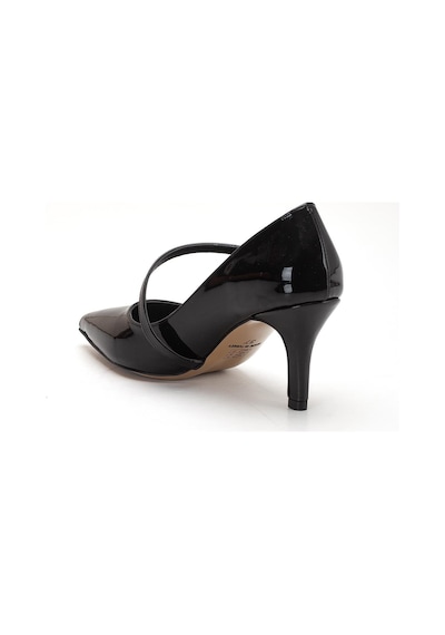 Dilimler Ayakkabı Büyük Beden Kadın Stiletto İnce Topuklu Ayakkabı Siyah Rugan Baretli-4292 Siyah Dilimler Ayakkabı Büyük Beden Kadın Stiletto İnce Topuklu Ayakkabı Siyah Rugan Baretli-4292 Siyah