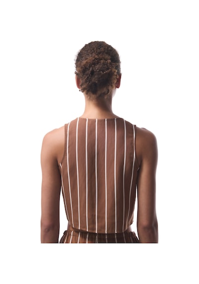 Penti Marea Çizgili Bağlama Detaylı V Yaka Crop Top Üst Çok Renkli