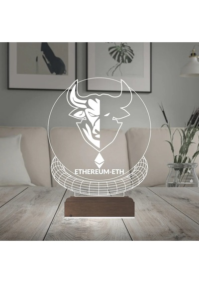 Luvivia Crypto Ethereum Eth Coin Kripto Finans 3d Lamba - Masa Gece Lambası Şeffaf