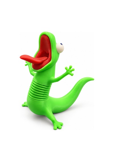 Yaylı Çılgın Kertenkele Figürü 10 Cm, Pla 3d Baskı
