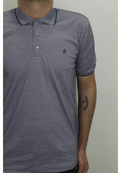 Santa Dmctekstil Erkek Düz Klasik Kesim Rahat Kalıp Polo Yaka T-shirt Lacivert