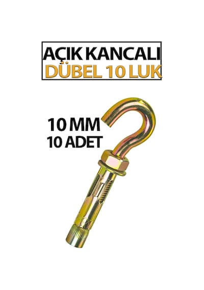 Açık Kancalı Çelik Dübel 10 Luk 10 Adet Diğer