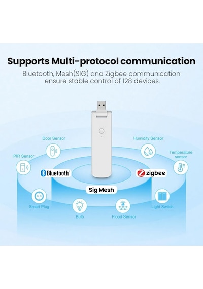 Usb Tip Zigbee + Bluetooth Ağ Geçidi Hub Gateway Tuya, Smart Life Uyumlu Genel