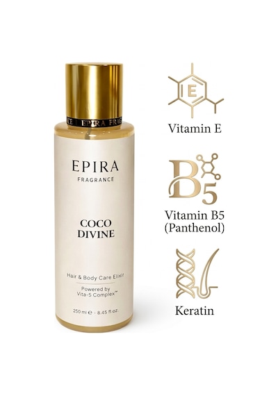 Epıra Coco Divine Tropikal Hindistan Cevizi Saç Ve Vücut Spreyi - Vita-5 Complex E Ve B5 Vitamini İle Besleyici Ve Kalıcı Bakım 250ml