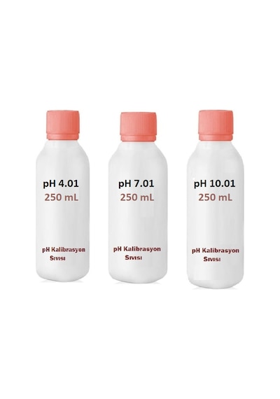 Ph Metre Kalibrasyon Sıvıları Set (Ph: 4 + Ph: 7 + Ph: 10) 250Ml