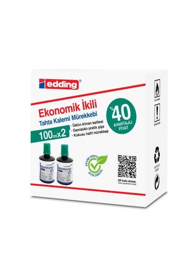 Eddıng Tahta Kalem Mürekkebi 100 ML. 2'li Yeşil