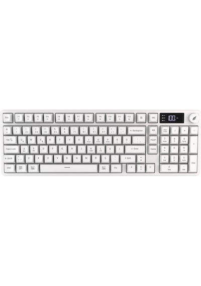 Hk258 Membrane Lcd Rgb Kablosuz/bluetooth Beyaz Full Türkçe Gaming Oyuncu Klavye
