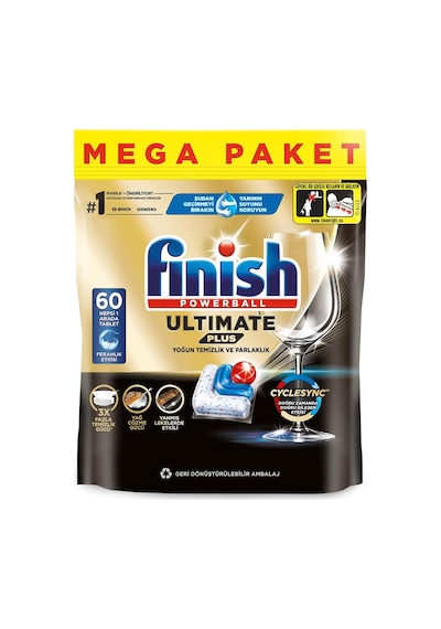 Finish Ultimate Plus 60 Kapsül Bulaşık Makinesi Deterjanı Tableti 1 X 60 Kapsül