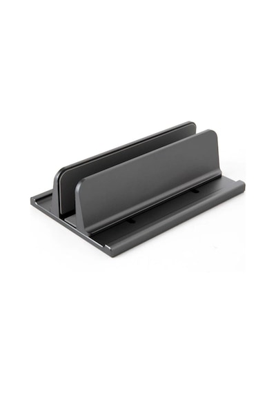 Coofbe 3 Bölmeli Metal Genişlik Ayarlamalı Masaüstü Dikey Apple Uyumlu MacBook Laptop Notebook Standı Telefon Tablet Standı Siyah