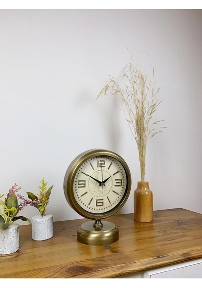 Eskitme Metal Vintage Masa Saati 25 20 Cm Renkli