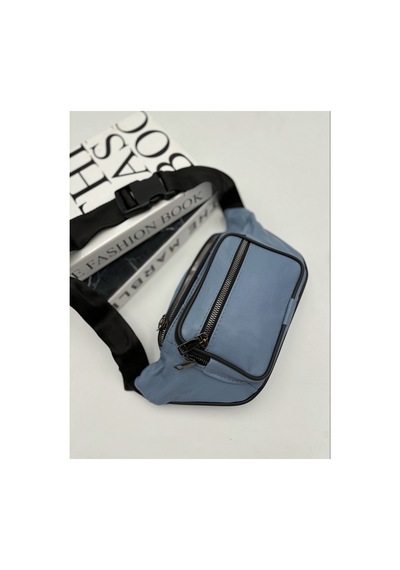 Nahitatyana Unisex Buz Mavisi Çok Cepli Hakiki Deri Freebag Bel Çantası Buz Mavi - 631207384 Buz Mavi