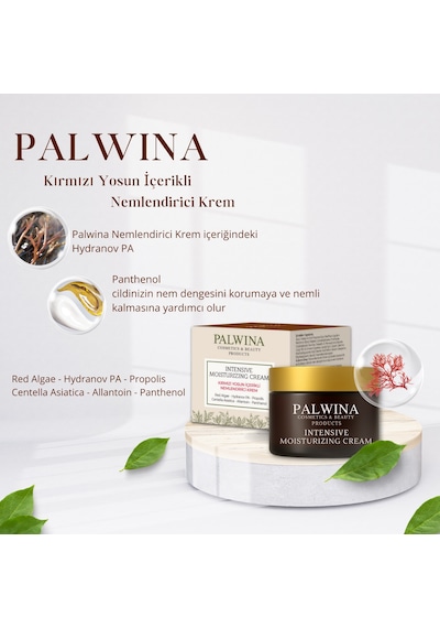 Palwina Cosmetics Kırmızı Yosun İçerikli 72 Saat Etkili Nemlendirici Krem 50 ML