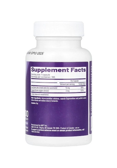 Advanced Orthomolecular Research Aor, Zinc-copper Balance , 100 Capsules