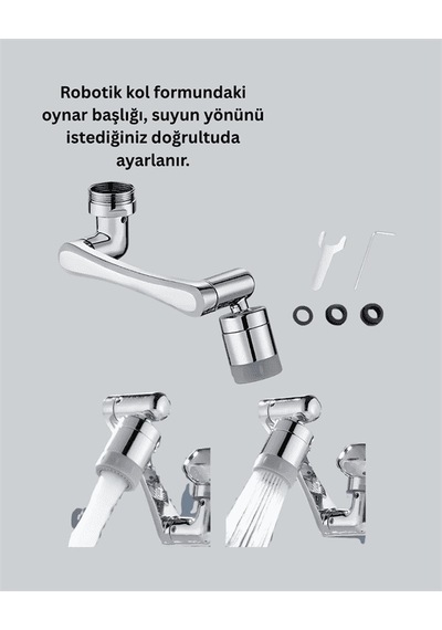 1080 Dönebilen Musluk Başlığı, 2 Su Modlu, Esnek Tasarım 0