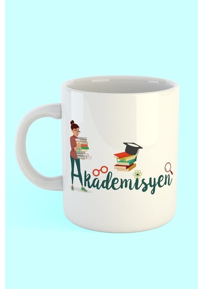 Akademisyen Baskılı Kahve Kupası Beyaz