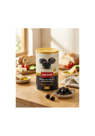 Doğal Salamura Gemlik Siyah Zeytin 800 Gr 201/230 Xl Az Tuzlu