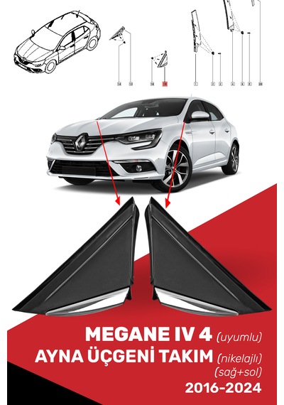 Megane Iv 4 Ayna Üçgen Nikelajlı Takım, 638740438r, 638758950r