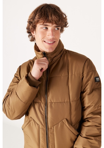 Wrangler Regular Fit Normal Kesim Dik Yaka Kapüşonlu Camel Şişme Mont W232183211 Camel